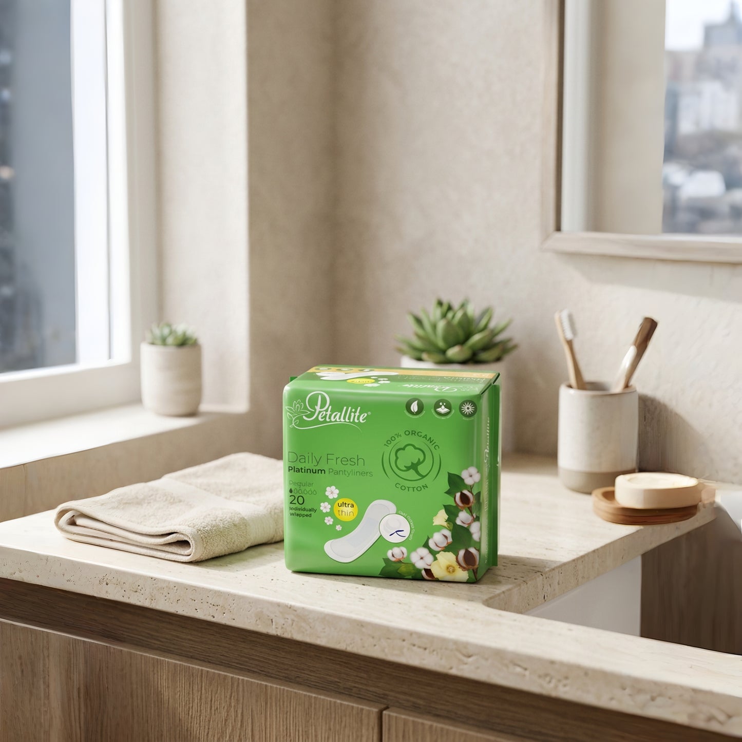 Petallite Organic Daily Fresh Pantyliners - Lab Verified Safety
