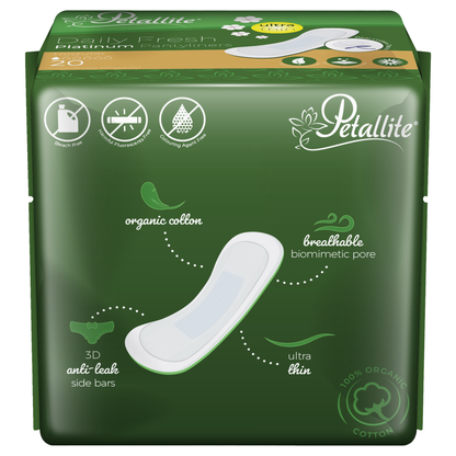 Petallite Organic Daily Fresh Pantyliners - Lab Verified Safety