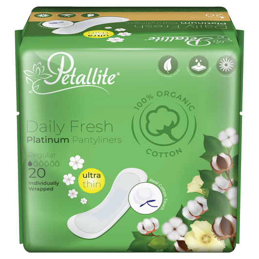 Petallite Organic Daily Fresh Pantyliners - Lab Verified Safety