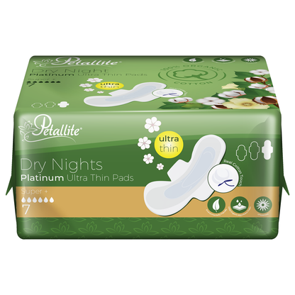 Petallite Organic Night Protect Pads - Lab Verified Safety (Box of 36 Packs-252Pads)