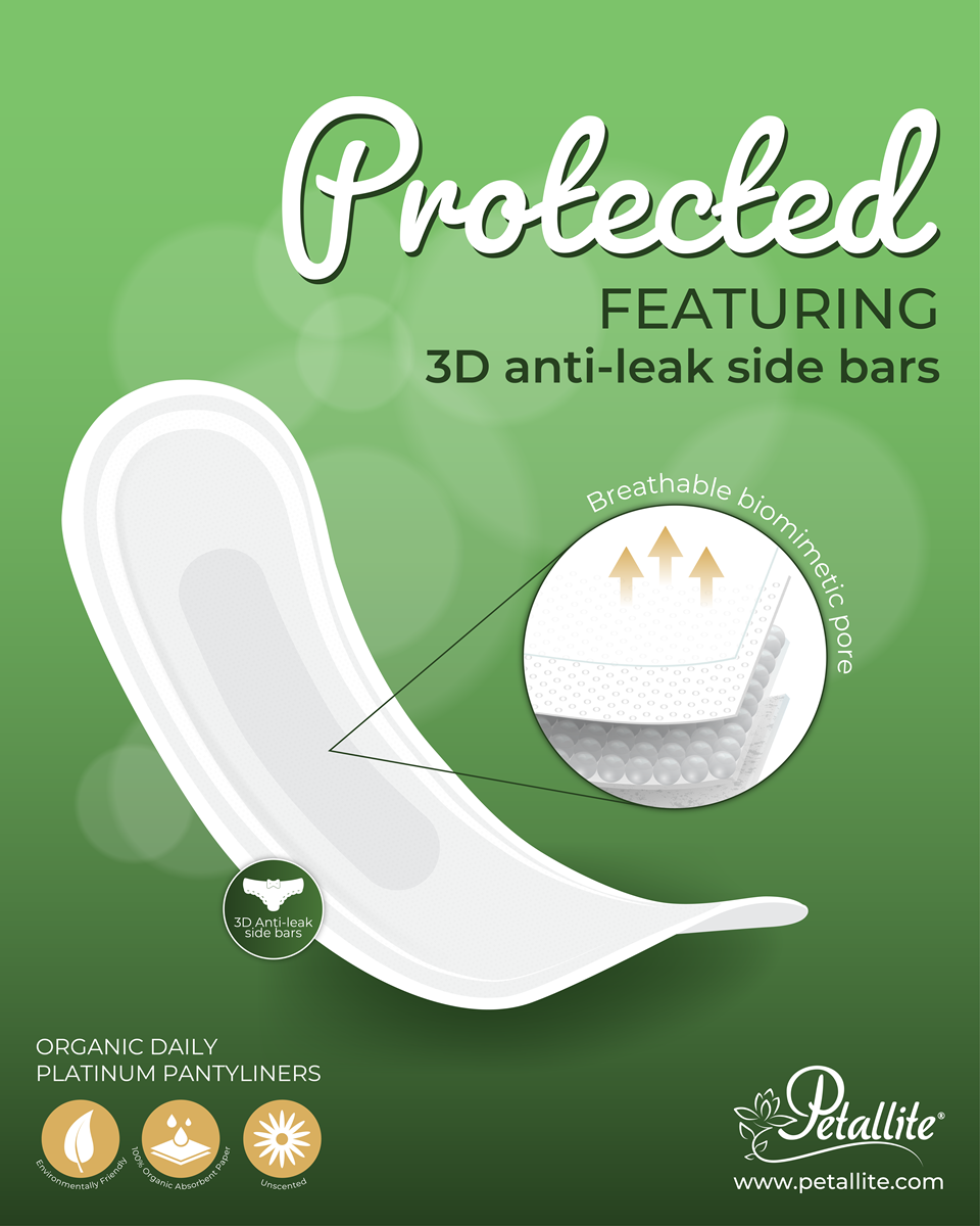 Petallite Organic Daily Fresh Pantyliners - Lab Verified Safety