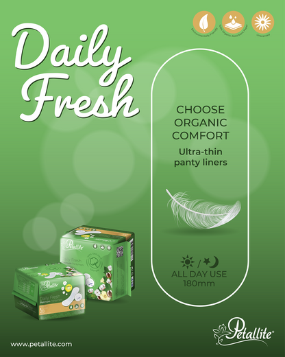 Petallite Organic Daily Fresh Pantyliners - Lab Verified Safety